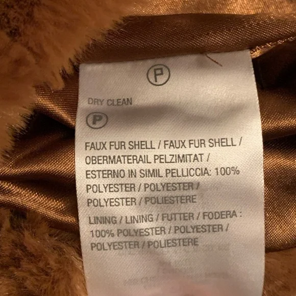 DENNIS BASSO Brown Faux Fur Coat, NEW - Picture 7 of 9